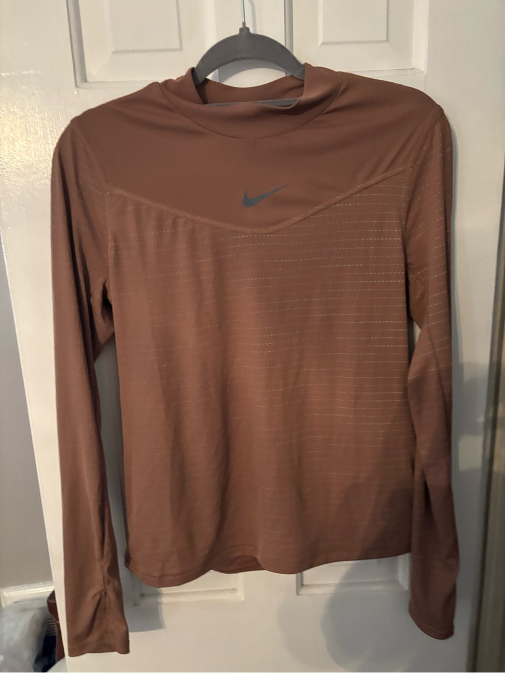 Nike Running Division Long Sleeve Top in Taupe